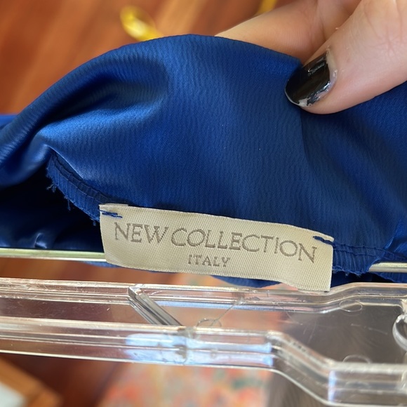 Blue pleated skirt with elastic waist - Picture 4 of 4